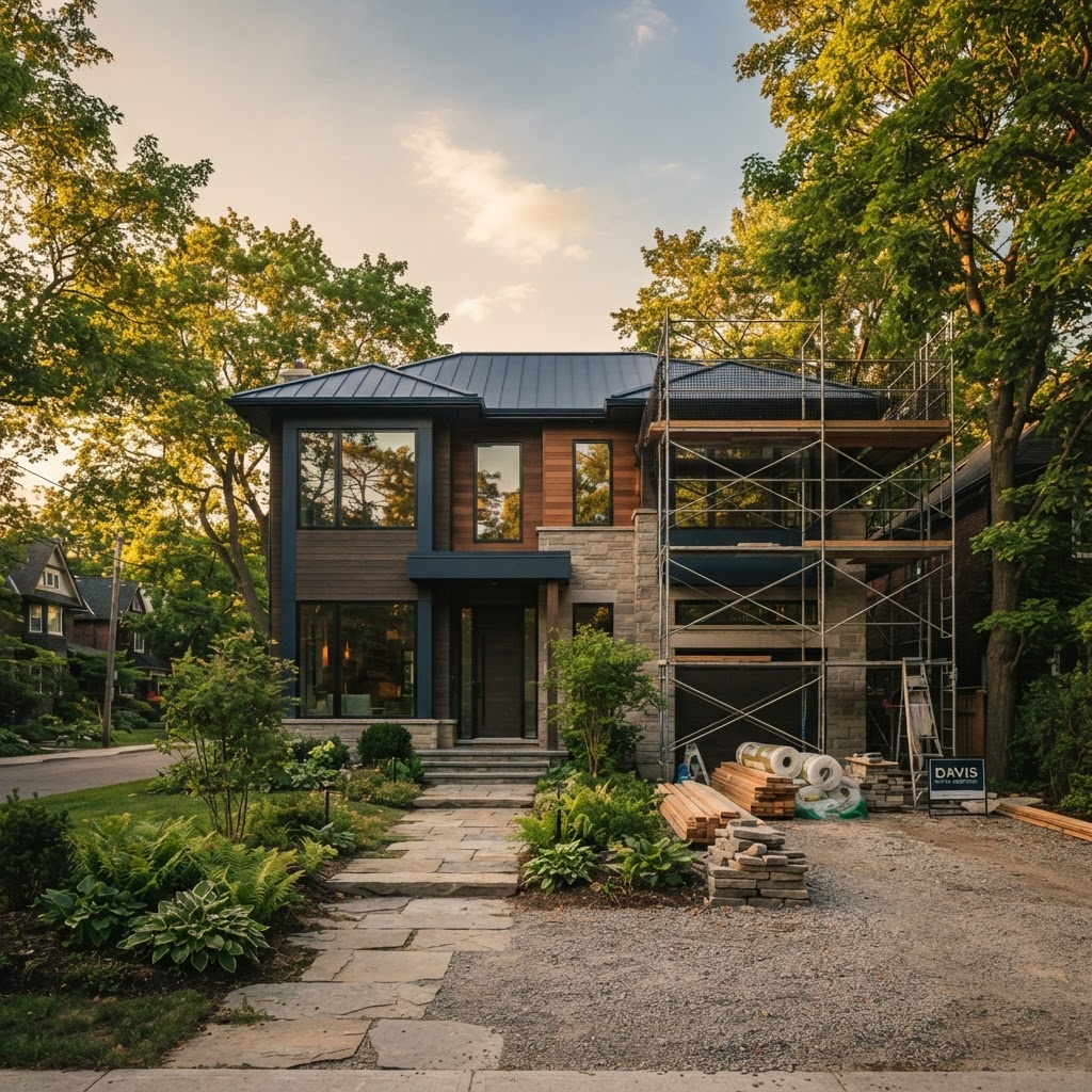 A modern residential home under refined construction in the Greater Toronto Area